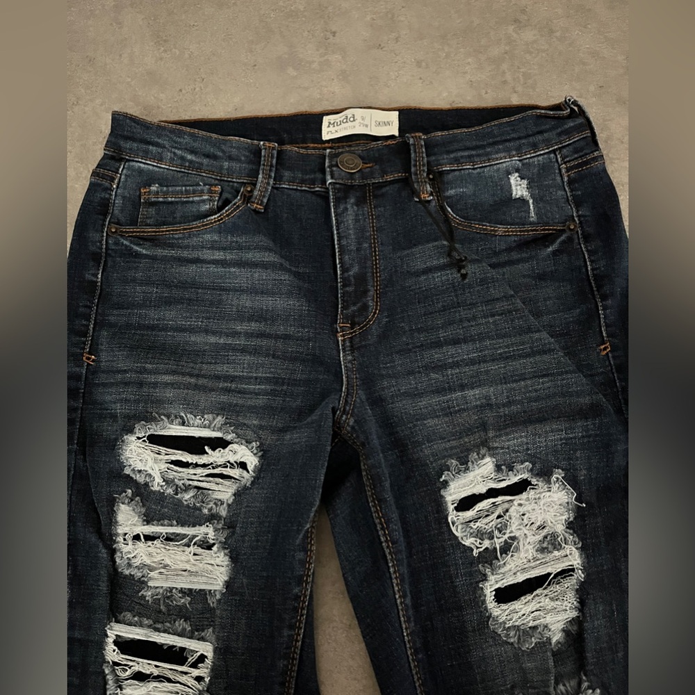 Mudd Blue Skinny Jeans Distressed Style